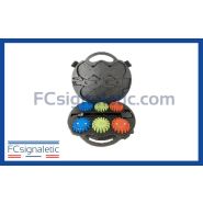 Valise de 6 balises lumineuses bleues, vertes, rouges autonomes magnétiques et rechargeables Valise de 6 balises lumineuses bleues, vertes, rouges autonomes magnétiques et rechargeables