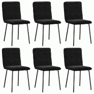 VidaXL Chaises à manger lot de 6 noir velours Modèle Élancé Chic - 3315585