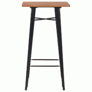 VidaXL Table de bar Noir 60x60x108 cm Pinède et acier Modèle Helios Scandinave - 280082