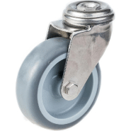 75mm 3" roulette en acier inoxydable caoutchouc gris, pivotante, 60kg 75mm 3" roulette en acier inoxydable caoutchouc gris, pivotante, 60kg