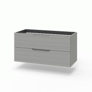 AQA Design Meuble sous-vasque en MDF 2 tiroirs SOLMIRA gris L.100 P.45 H.50 MPSO150-GRI - gris Bois manufacturé MPSO150-GRI