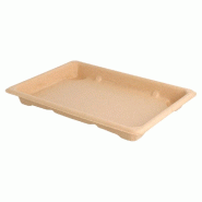 Boîte sushi bagasse naturelle 18,5x13x1,5cm - par 800