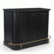 Comptoir Chester Black plateau marbre noir et barre laiton 143x63x109cm