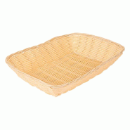 Corbeille rectangulaire effet osier PP beige 30x22x7cm - par 12