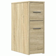 Helloshop26 - Armoire de salle de bain étroite avec roulettes rangement pratique 22 x 44 x 61,5 cm en bois d'ingénierie chêne sonoma 02_0050648 - m