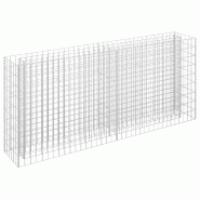 Helloshop26 - Jardinière lit surélevé plantes fleurs jardin à gabion 180 x 30 x 90 cm acier galvanisé 02_0001283 - 3000076531535