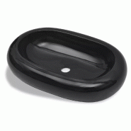 Helloshop26 - Vasque ovale céramique 63 x 42 cm pour salle de bain noir 02_0002495 - 3000099921535