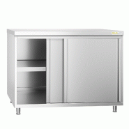 Meuble bas inox 1200x800 mm PREMIUM - GOLDINOX - gris inox 3701770810581