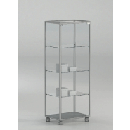 Petite vitrine sur roulettes 51-14pva - gris clair Petite vitrine sur roulettes 51-14pva - gris clair