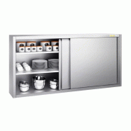 Placard mural inox 2000x400 mm - Hauteur 1000 mm avec portes coulissantes PREMIUM - GOLDINOX - gris inox 3701770815142