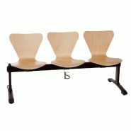Poutre d'accueil Plum avec assises bois. - 3 places
