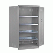 PROREGAL Armoire de sécurité | HxLxP 192x92x58cm | Gris - gris métal PR_RAD368