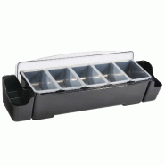 Stalgast Récipient à ingrédients, 7 compartiments, 600 x 150 x 85 mm (L x P x H) - BE0707600