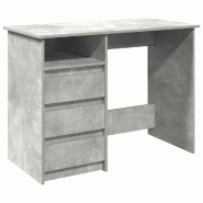 VidaXL Bureau gris béton 102x50x75 cm bois d'ingénierie Modèle Vega Office Panorama - 860466