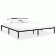 VidaXL Cadre de lit sans matelas noir métal 200x200 cm Modèle Rermelor - 284705