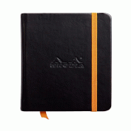 Webnotebook Rhodiarama noir A6, 192p./96 feuilles ivoire 90 g/m² brochées, ligné - noir 118642C