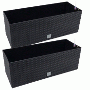 WellHome - Lot de 2 pots de 17 L coloris anthracite - noir plastique PK5206