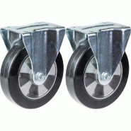 152mm 6" roulette caoutchouc noir fixe forte capacité 660kg, jeu de 2 152mm 6" roulette caoutchouc noir fixe forte capacité 660kg, jeu de 2
