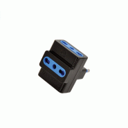 Alcapower Adaptateur Triple 16A Prise 3 Broches Fiche Italienne 16A 250V Noir - Fiabilité Sécurité Maximales Installation Électrique Performante 1