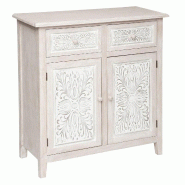Atmosphera - Console 2 portes 80x34,5x85 cm en fibres de bois beige - beige JJ1025 Atmosphera - Console 2 portes 80x34,5x85 cm en fibres de bois beige - beige JJ1025