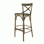 Chaise haute Chinon cérusé foncé assise pu noir