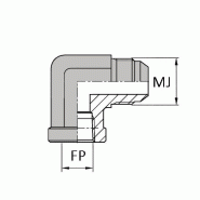 Coudes - 90° mâle JIC - X femelle NPT - JCMFNPT90402 - CMJ7/16 / FNPT1/8 90