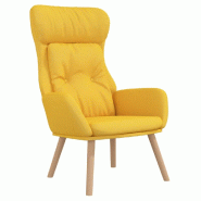 Décoshop26 - Fauteuil lounge chaise de canapé design moderne en tissu jaune moutarde DEC026706 - jaune 3000255969562