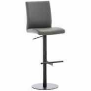 Décoshop26 - Tabouret de bar x1 réglable en hauteur et pivotant à 360° plateforme ronde en métal noir assise en PVC gris 10_0004569 - gris 300025 Décoshop26 - Tabouret de bar x1 réglable en hauteur et pivotant à 360° plateforme ronde en métal noir assise en PVC gris 10_0004569 - gris 300025