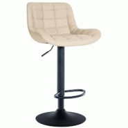 Décoshop26 - Tabouret de bar x1 structure métallique noir assise en PVC crème avec surpiqûres 10_0005444 - noir 3000252646299 Décoshop26 - Tabouret de bar x1 structure métallique noir assise en PVC crème avec surpiqûres 10_0005444 - noir 3000252646299