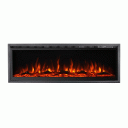 Divina Fire Cheminée Électrique, Murale, Frontale, Encastrable, Chicago130, L127Xp14Xh45 - noir 8056157808152