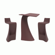 Ensemble WING table + 2 tabourets - grenat