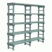 Gastro-Inox Étagère Euro avec 5 étagères en plastique 2000x400x1850mm - 7445908643646