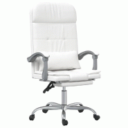 Helloshop26 - Fauteuil de massage inclinable de bureau informatique étude similicuir blanc 02_0025401 - blanc métal 3000215306888