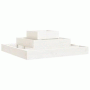 Helloshop26 - Jardinière bac lit surélevé plantes fleurs terrasse jardin 80 x 80 x 27 cm bois massif de pin blanc 02_0037899 - 3000217640072