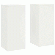 Helloshop26 - Lot de 2 supports de plantes géométriques modernes 24 x 24 x 55 cm en acier blanc 02_0052029 - blanc métal 3000237213850