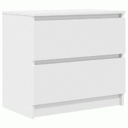 Helloshop26 - Meuble TV blanc 60 x 35 x 54 cm grand espace de rangement design contemporain en bois d'ingénierie blanc 02_0051726 - blanc Bois massif