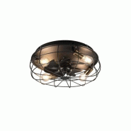 Plafonnier ventilateur TRONDHEIM 4xE27 noir mat Ø49cm IP20 avec télécommande - Trio - noir métal 4017807529562