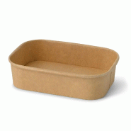 Saladier kraft rectangle avec couvercle carton 500 ml - SALADIER-KRAFT-RECT-500