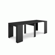 SKRAUT HOME Table console extensible, 220, Pour 10 personnes, Table à Manger, Noir - noir Bois manufacturé 274_17