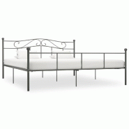 VidaXL Cadre de lit sans matelas gris métal 180x200 cm Modèle Kerlénis - 284535