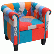 VidaXL Fauteuil avec design de patchwork Tissu  Modèle Rerviane - 241027