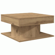 VidaXL Table basse chêne artisanal 55x55x30 cm bois d'ingénierie Modèle Étoile Prestige - 856633