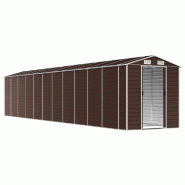 Abri de jardin marron 191x980x198 cm acier galvanisé Modèle AbriRenaissance 122 - 8720845894757