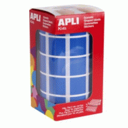 Apli 1770 gommettes carrées, 20x20 mm, en rouleau, coloris bleu - 8410782048763