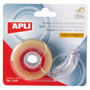 Apli Lot de 8 Ruban adhésif transparent, 19mm x 33m, avec dévidoir - 8410782120940