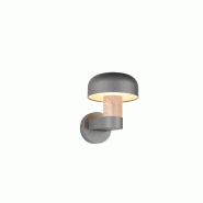 Applique murale imitation bois culot E27 IP54 fonte d'aluminium - Trio - Fraser - gris 4017807648560