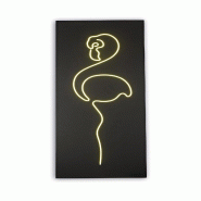 Applique tableau bois flamant rose - Mantra - Trazos - noir 8435153272653