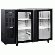 Arrière-bar réfrigéré noir 2 portes vitrées température +2/+8 °c - ... - PFGB125PV