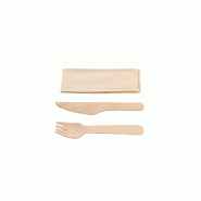 Betik Ecoline – 500 unités – Kit couverts bois 3 en 1 – couteau + fourchette + serviette kraft - beige Bois massif 1010761 Betik Ecoline – 500 unités – Kit couverts bois 3 en 1 – couteau + fourchette + serviette kraft - beige Bois massif 1010761