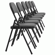 Décoshop26 - Lot de 6 chaises de bureau conférence visiteur pliable en synthétique gris et métal noir 03_0005806 - gris 3000685299789 Décoshop26 - Lot de 6 chaises de bureau conférence visiteur pliable en synthétique gris et métal noir 03_0005806 - gris 3000685299789
